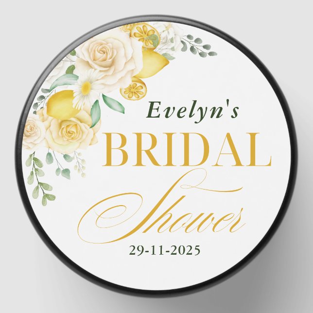  lemons Eucalyptus Rose Bridal Shower  Mini Candle Favors (Front)