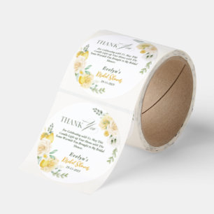  lemons Eucalyptus Rose Bridal Shower Thank You Classic Round Sticker