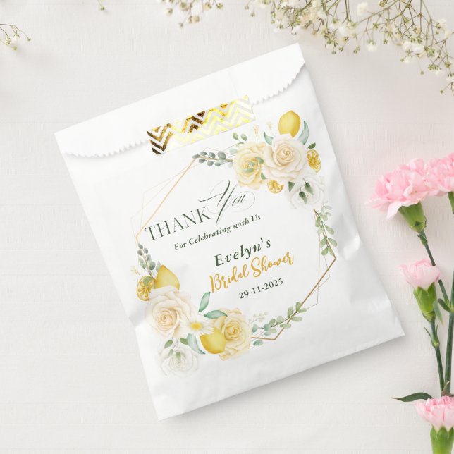  lemons Eucalyptus Rose Bridal Shower Thank You Favor Bag (Sealed)