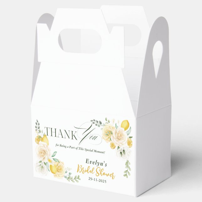  lemons Eucalyptus Rose Bridal Shower Thank You Favor Boxes (Opened)