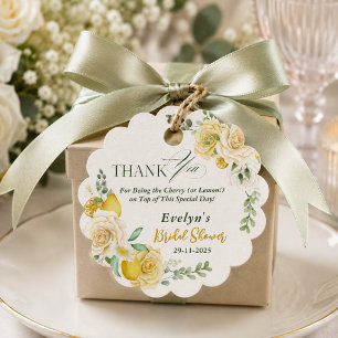 lemons Eucalyptus Rose Bridal Shower Thank You Favor Tags