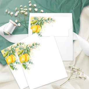 Lemons Eucalyptus Yellow Flowers Envelope Liner