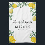 Lemons Family Kitchen Custom Kitchen Towel<br><div class="desc">Add a special touch to your kitchen! This gorgeous Towel featuring watercolor lemons will add a marvelous touch of yellow and green.</div>