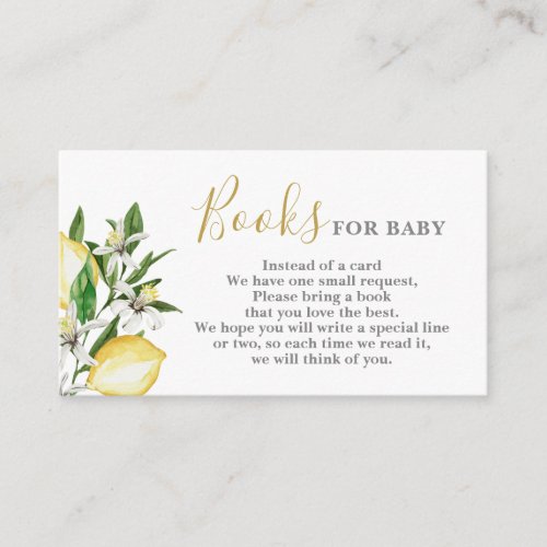 Lemons Floral Books for Baby Card