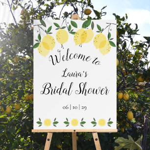 Lemons Floral Bridal Shower Welcome Sign