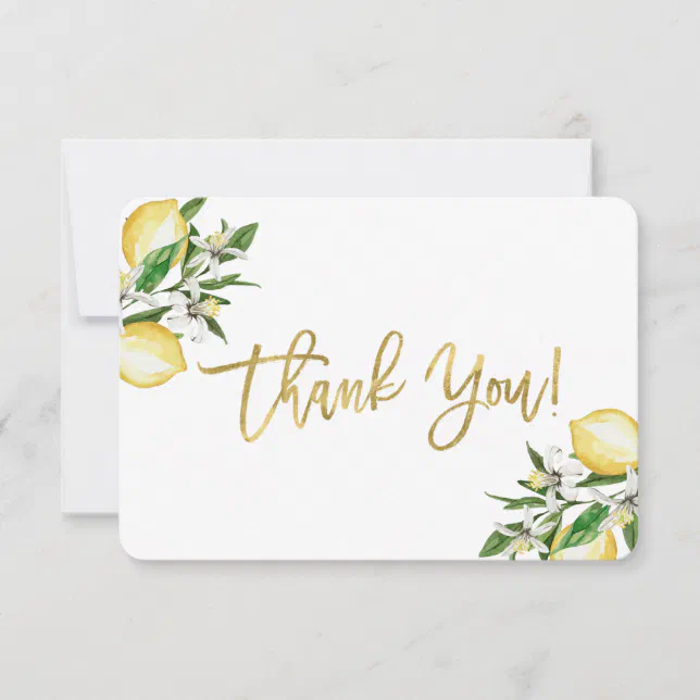 Lemons floral Thank You Card | Zazzle