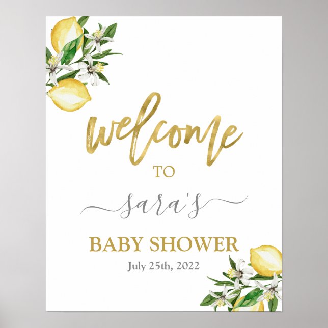 Lemons Floral Welcome sign (Front)