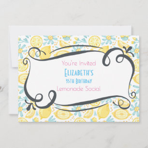 Lemons & Flowers Birthday Lemonade Social Invite