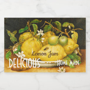 LEMONS FLOWERS LEMON JAM PRESERVES CANNINGS FOOD LABEL