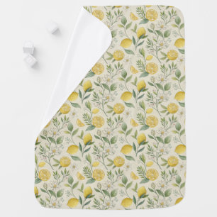 Lemons & Flowers Pattern  Baby Blanket