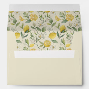 Lemons & Flowers Pattern Interior Envelope