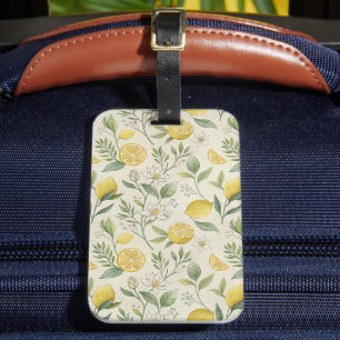 Lemons & Flowers Pattern  Luggage Tag