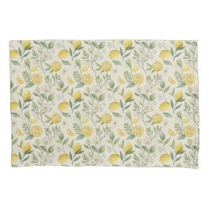 Lemons & Flowers Pattern Pillow Case