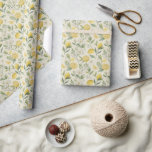 Lemons &amp; Flowers Pattern Wrapping Paper Roll