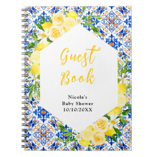 Lemons Foliage Baby Shower Mediterranea Guest Book