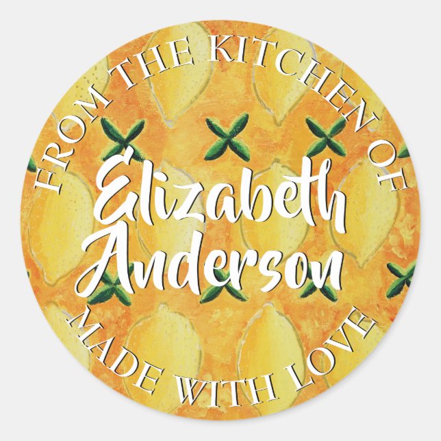 Lemons From the Kitchen of Classic Round Sticker (Front)