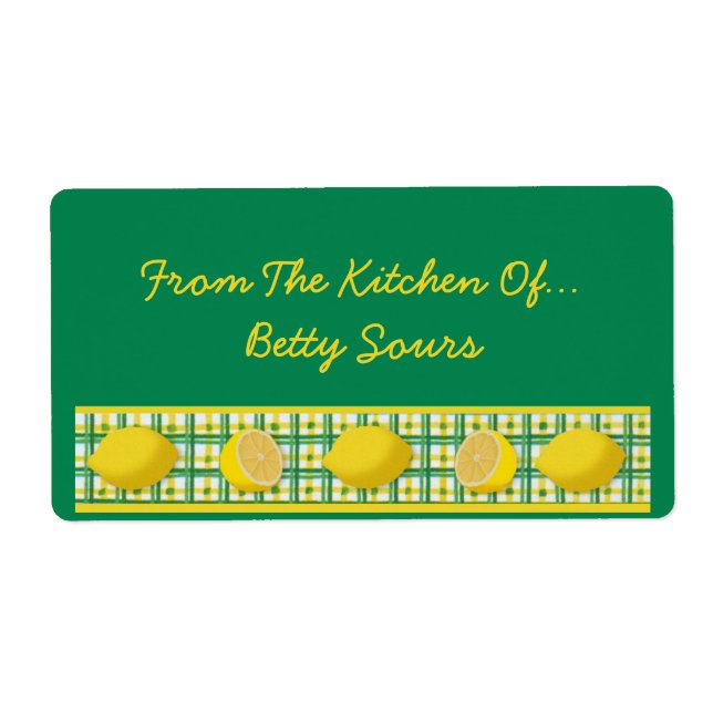 Lemons From The Kitchen Of Label (Front)