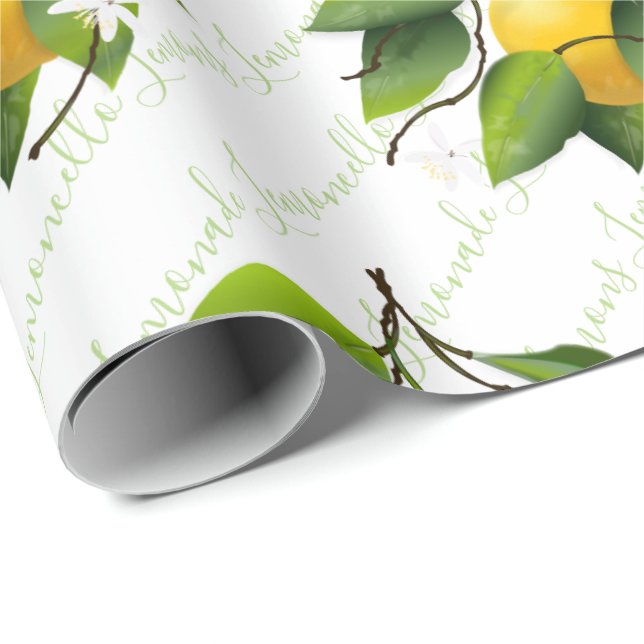 Lemons Fruit Botanical Wrapping Paper (Roll Corner)