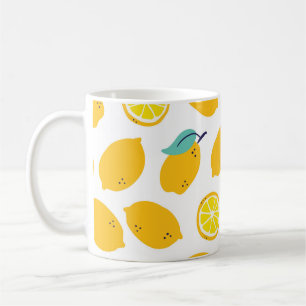 Lemons fruits seamless pattern coffee mug