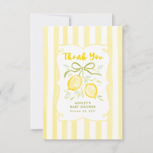 Lemons Gender Neutral Baby Shower Thank You Card