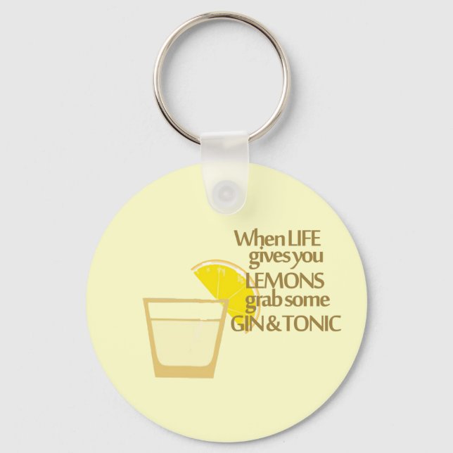 lemons gin and tonic keychain (Front)