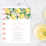 Lemons Girl Baby Shower, Citrus Yellow Soft Pink Invitation