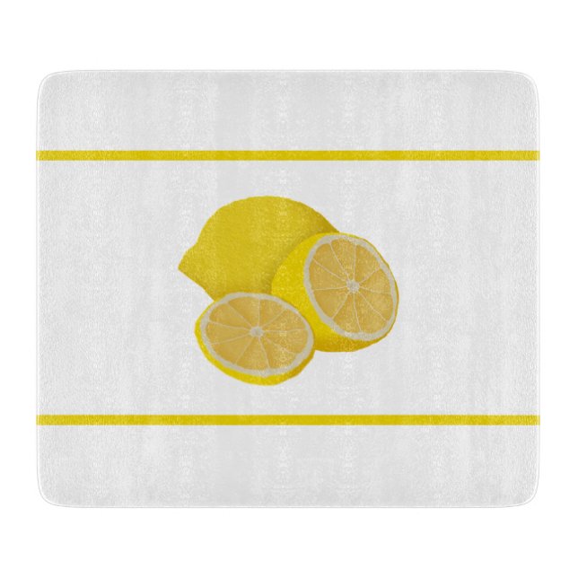 Lemons Glass Cutting Board (Front)