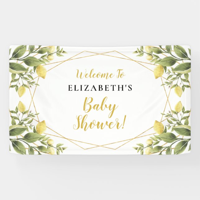 Lemons Greenery Baby Shower Banner (Horizontal)