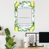 Lemons Greenery Blossom  Bridal Shower Photo Prop Poster (Home Office)