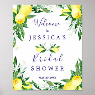 Lemons Greenery Blossom Bridal Shower Sign