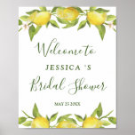 Lemons Greenery Blossom Bridal Shower Sign<br><div class="desc">Enjoy your Bridal Shower with this unique poster with Lemons Greenery Blossom Bouquet  .
For further customization,  please click the "customize further" link and use our design tool to modify this template.
If you need a help,  contact me,  please.</div>