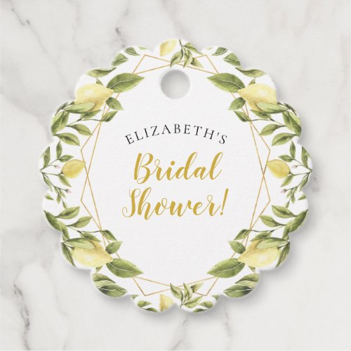 Lemons Greenery Bridal Shower Favor Tags