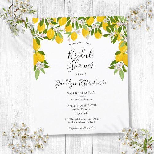 Lemons Greenery Budget Bridal Shower Invitation