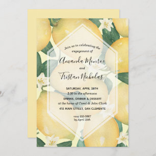 Lemons Greenery Engagement Party Invitations