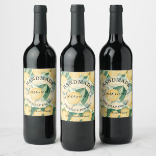 Lemons Greenery Handmade Wine Label