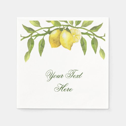 Lemons  Greenery PARTY Paper Napkins