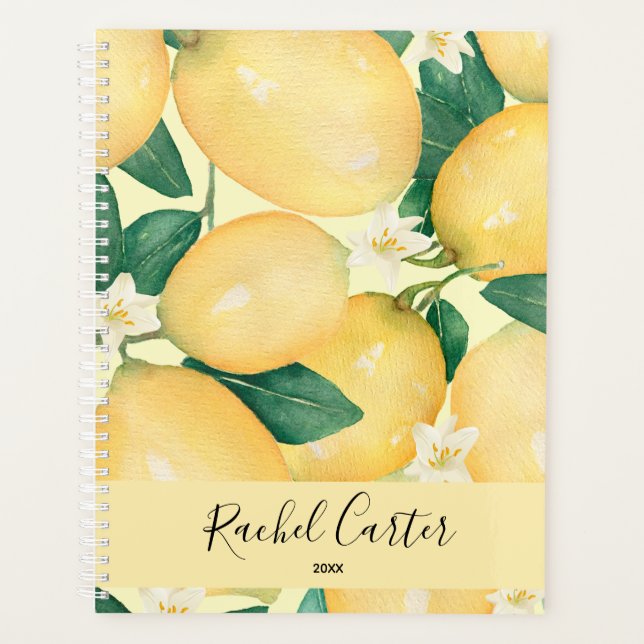 Lemons Greenery Personalized  Planner (Front)