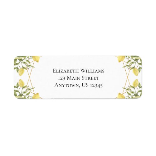 Lemons Greenery Return Address Label