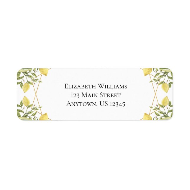 Lemons Greenery Return Address Label (Front)