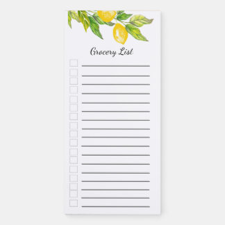 Lemons grocery list magnetic notepad