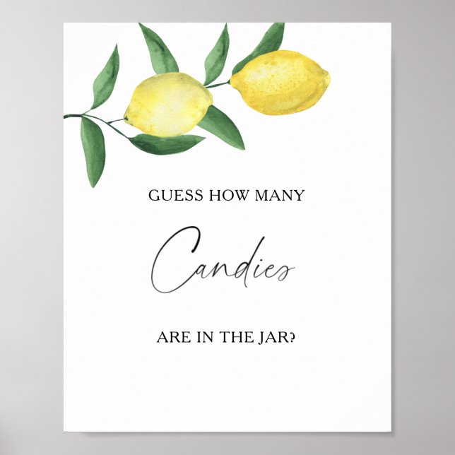 Lemons -guess how many candies Poster (Front)
