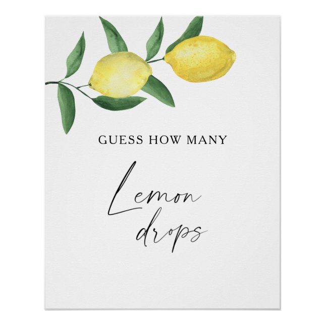 Lemons - guess how many lemon drops poster (Front)