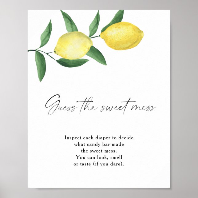 Lemons - guess the sweet mess poster (Front)