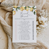 Citrus lemon Guess the dress bridal shower game | Zazzle Citrus lemon Guess the dress bridal shower game | Zazzle