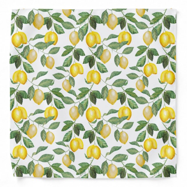 lemons, illustration. fruit bandana (Front)