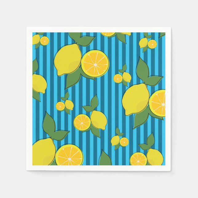 Lemons Illustration Napkins (Front)