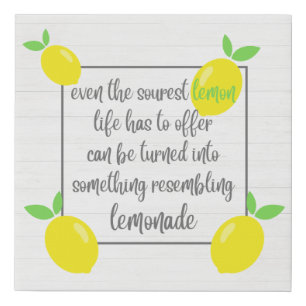 Lemons into Lemonade Kitchen Decor Wall Art Canvas