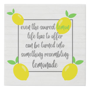 Lemons into Lemonade Kitchen Decor Wall Art Canvas