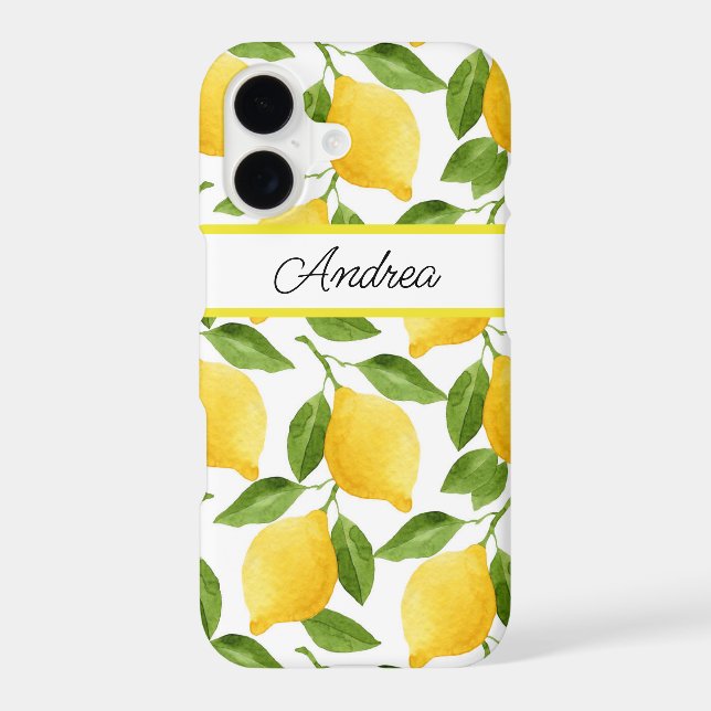 Lemons iPhone case monogrammed  (Back)