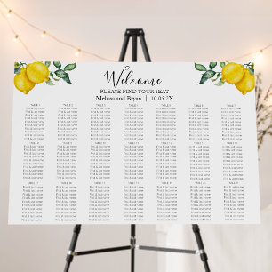 Lemons Large Wedding Seating Chart Foam Board